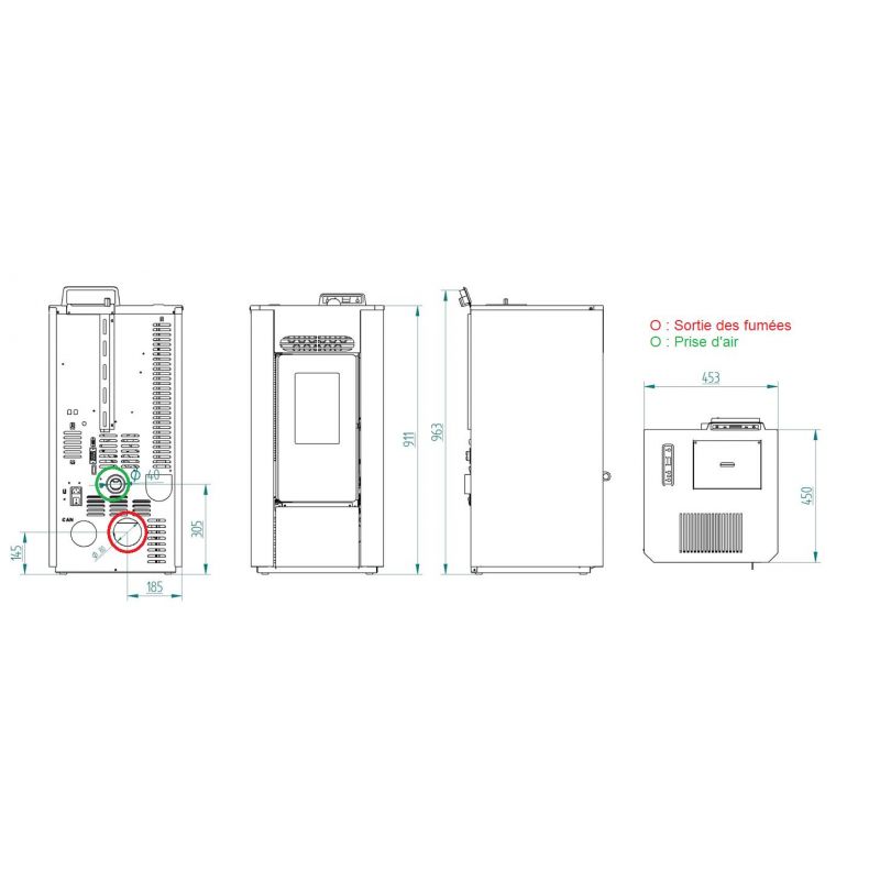 Poêle à granulés étanche EC7 – 7 kW